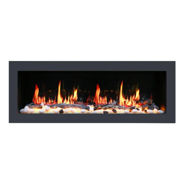 Litedeer Homes Gloria II 58" Silver Seamless Push-in Electric Fireplace - ZEF58VS