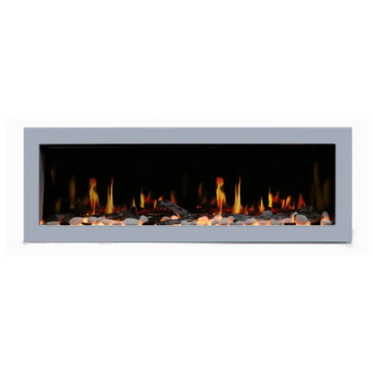 Litedeer Homes Gloria II 58" Silver Seamless Push-in Electric Fireplace - ZEF58VS