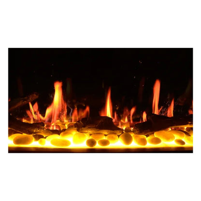 Litedeer Homes Latitude II 68" Seamless Push-in Electric Fireplace With App Driftwood Log & River Rock - ZEF68X