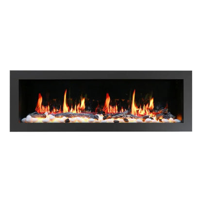 Litedeer Homes Latitude II 68" Seamless Push-in Electric Fireplace With App Driftwood Log & River Rock - ZEF68X