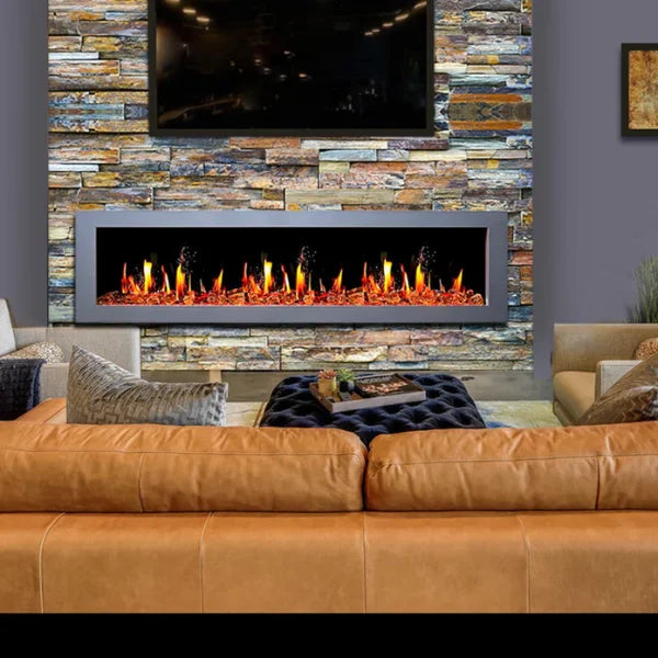 Litedeer Gloria II 68" Seamless Push-in Electric Smart Linear Vent-Free Built-In Electric Fireplace ZEF68XS