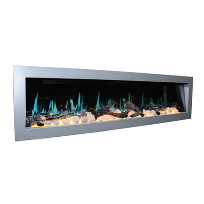 Litedeer Gloria II 68" Seamless Push-in Electric Smart Linear Vent-Free Built-In Electric Fireplace ZEF68XS