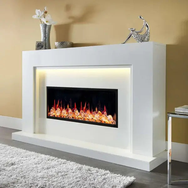 Litedeer Homes Latitude 45" Ultra Slim Built-in Electric Fireplace With Acrylic Crushed Ice Rocks - ZEF45XC