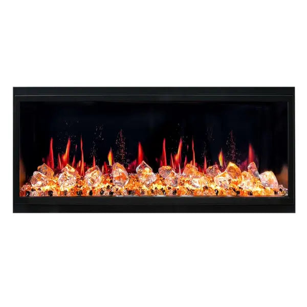 Litedeer Homes Latitude 45" Ultra Slim Built-in Electric Fireplace With Acrylic Crushed Ice Rocks - ZEF45XC