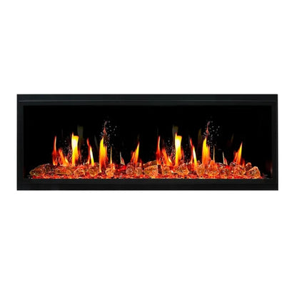 Litedeer Homes Latitude II 58" Seamless Push-in Electric Fireplace With Luster Copper Reflective Fire Glass - ZEF58VA