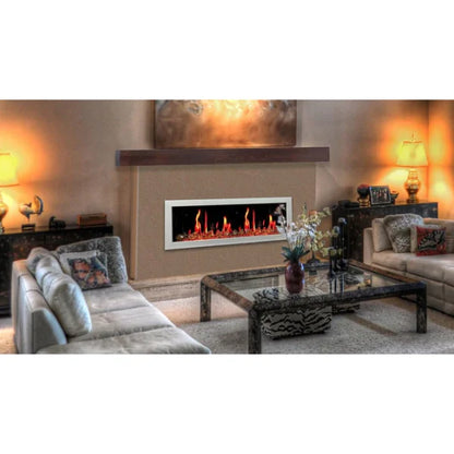 Litedeer Homes Latitude II 58" Seamless Push-in Electric Fireplace With Luster Copper Reflective Fire Glass - ZEF58VA