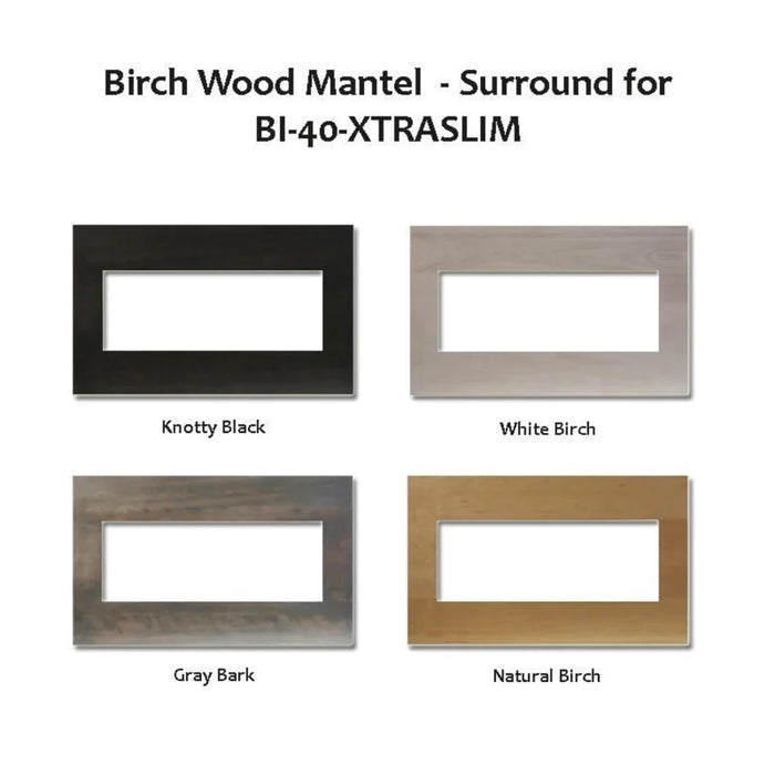 Amantii Gray Bark Birch Wooden Mantel Surround MAN-BMGB-XS40 for BI-40 Xtraslim