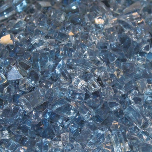 Plaza Blue Clear Crushed Glass Decorative Media, Approx. 1 Sq. Ft.