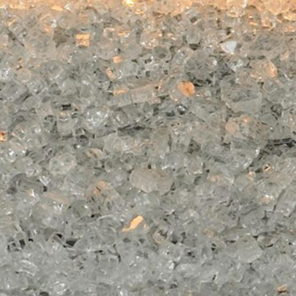 Plaza Clear Frost Crushed Glass Decorative Media, Approx. 1 Sq. Ft.