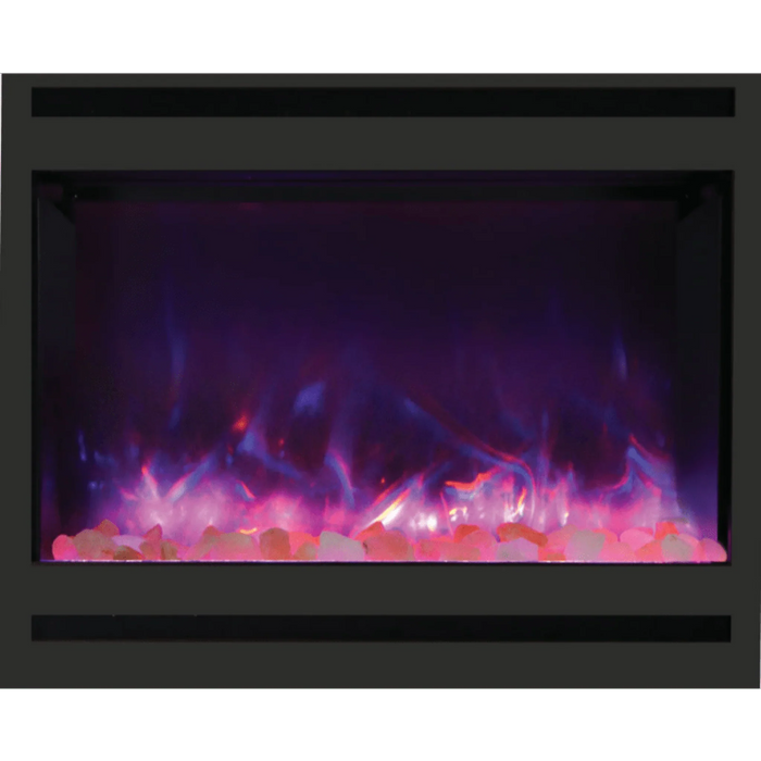 Amantii Zero Clearance 31" Built-In Electric Fireplace With Square Surround | ZECL-31-3228-STL-STL-SQ