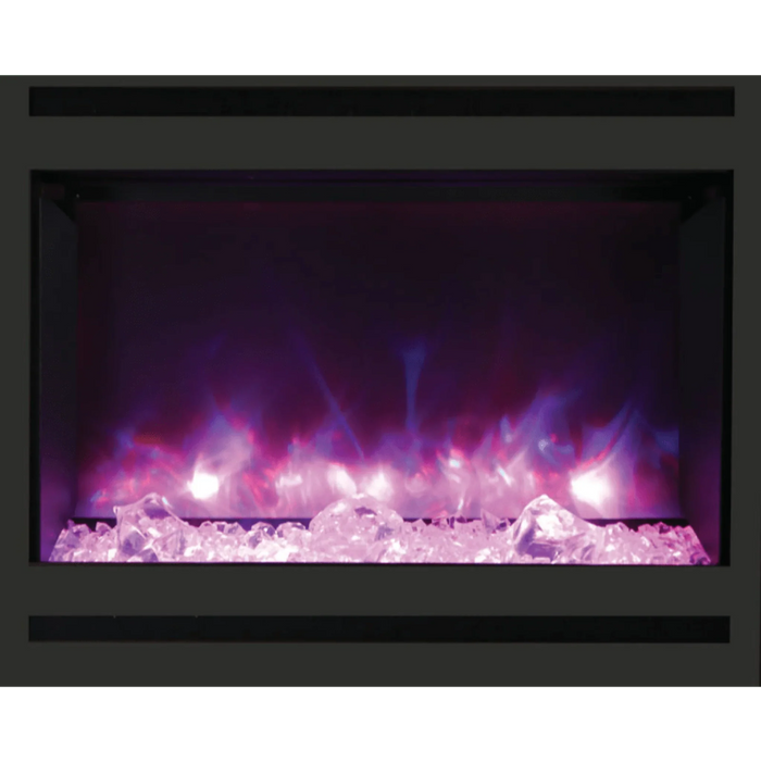 Amantii Zero Clearance 31" Built-In Electric Fireplace With Square Surround | ZECL-31-3228-STL-STL-SQ