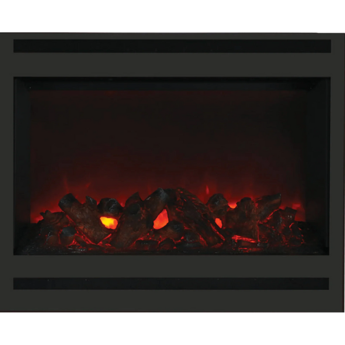 Amantii Zero Clearance 31" Built-In Electric Fireplace With Square Surround | ZECL-31-3228-STL-STL-SQ