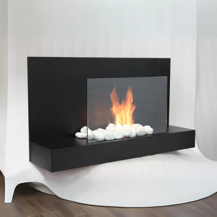 The Bio Flame Lotte 35" Stainless Steel Wall Mounted Ethanol Fireplace