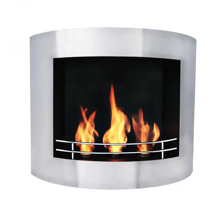 The Bio Flame Prive 34" Stainless Steel Wall Mounted Ethanol Fireplace