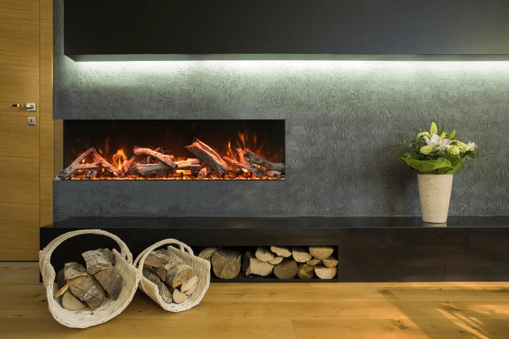 Amantii Tru View Bespoke 65" Indoor Outdoor 3 Sided Electric Fireplace | TRV-65-BESPOKE