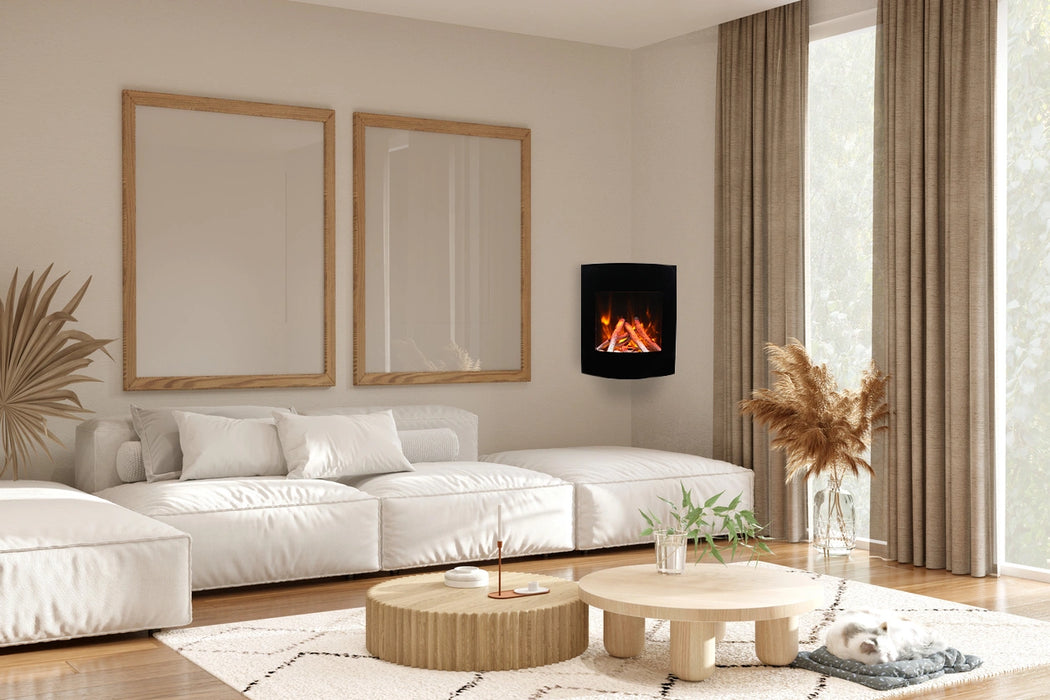 Amantii 24" Wall Mount or Built-In Indoor Outdoor Smart Electric Fireplace | WM-BI-2428-VLR-BG