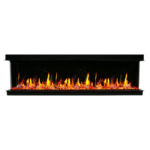 Litedeer Homes WarmCastle 50" 3-Side Smart Control Electric Fireplace With Crystal Media, Pre-order Only - ZEF50T