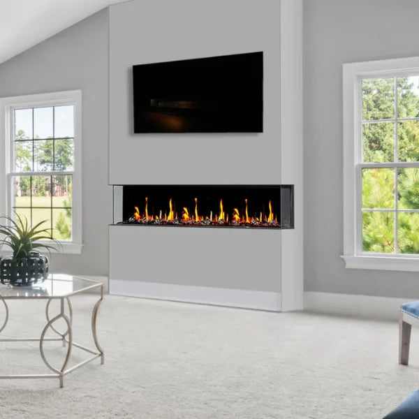 Litedeer Homes WarmCastle 50" 3-Side Smart Control Electric Fireplace With Crystal Media, Pre-order Only - ZEF50T