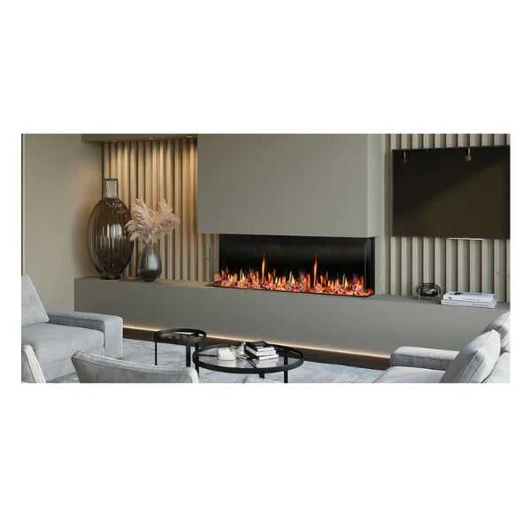 Litedeer Homes WarmCastle 50" 3-Side Smart Control Electric Fireplace With Crystal Media, Pre-order Only - ZEF50T