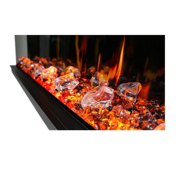 Litedeer Homes WarmCastle 50" 3-Side Smart Control Electric Fireplace With Crystal Media, Pre-order Only - ZEF50T