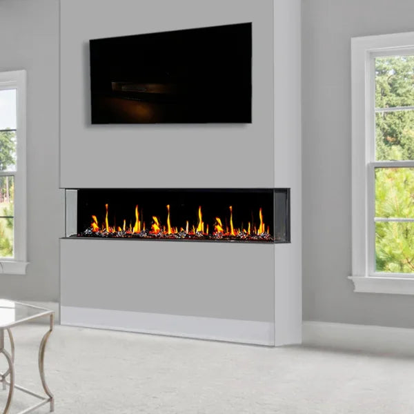 Litedeer Homes WarmCastle 50" 3-Side Smart Control Electric Fireplace With Crystal Media, Pre-order Only - ZEF50T