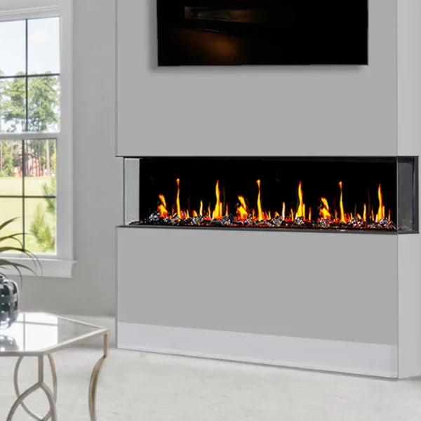 Litedeer Homes WarmCastle 50" 3-Side Smart Control Electric Fireplace With Crystal Media, Pre-order Only - ZEF50T