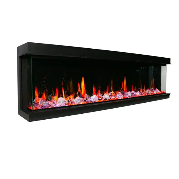 Litedeer Homes WarmCastle 60" 3-Side Smart Control Electric Fireplace With Crystal Media, Pre-order Only - ZEF60T