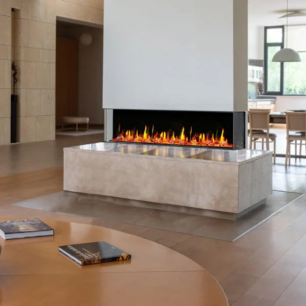 Litedeer Homes WarmCastle 60" 3-Side Smart Control Electric Fireplace With Crystal Media, Pre-order Only - ZEF60T