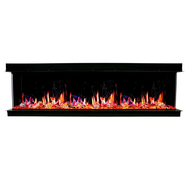 Litedeer Homes WarmCastle 60" 3-Side Smart Control Electric Fireplace With Crystal Media, Pre-order Only - ZEF60T