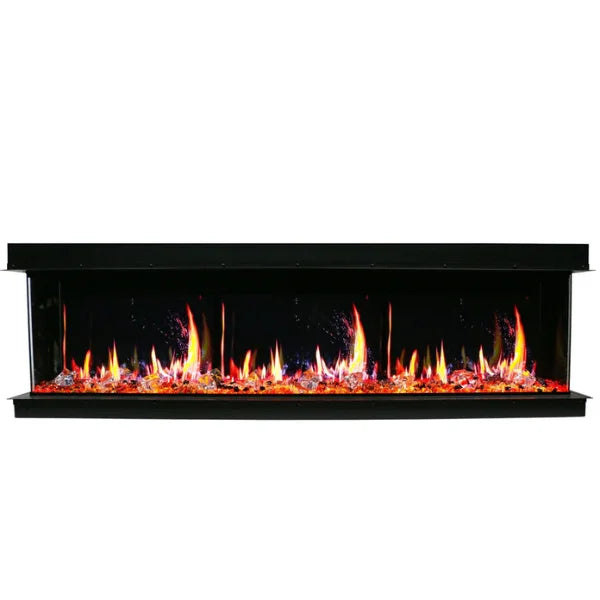 Litedeer Homes WarmCastle 60" 3-Side Smart Control Electric Fireplace With Crystal Media, Pre-order Only - ZEF60T