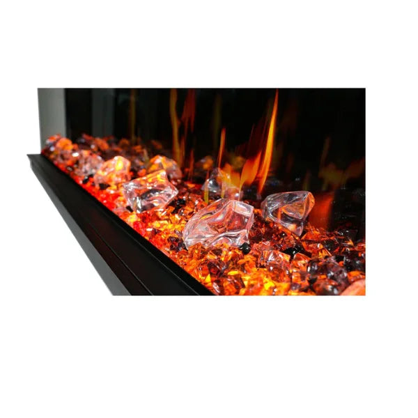 Litedeer Homes WarmCastle 60" 3-Side Smart Control Electric Fireplace With Crystal Media, Pre-order Only - ZEF60T