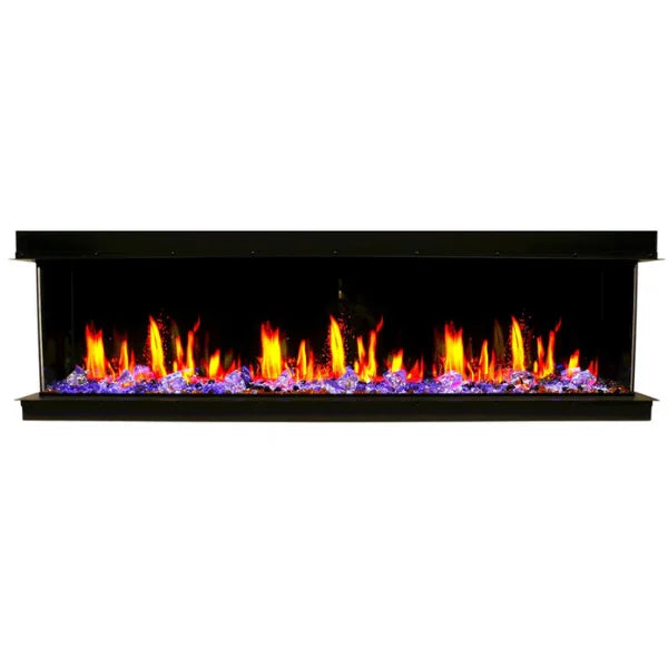 Litedeer Homes WarmCastle 72" 3-Side Smart Control Electric Fireplace With Crystal Media, Pre-order Only - ZEF72T