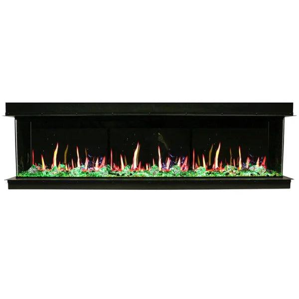 Litedeer Homes WarmCastle 72" 3-Side Smart Control Electric Fireplace With Crystal Media, Pre-order Only - ZEF72T