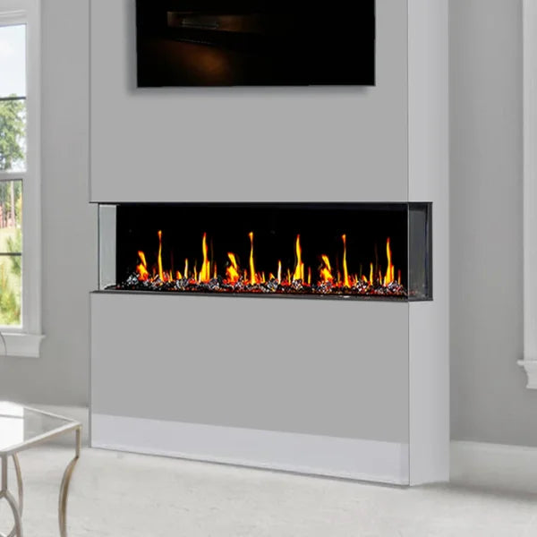 Litedeer Homes WarmCastle 72" 3-Side Smart Control Electric Fireplace With Crystal Media, Pre-order Only - ZEF72T