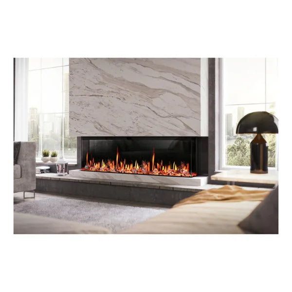 Litedeer Homes WarmCastle 72" 3-Side Smart Control Electric Fireplace With Crystal Media, Pre-order Only - ZEF72T