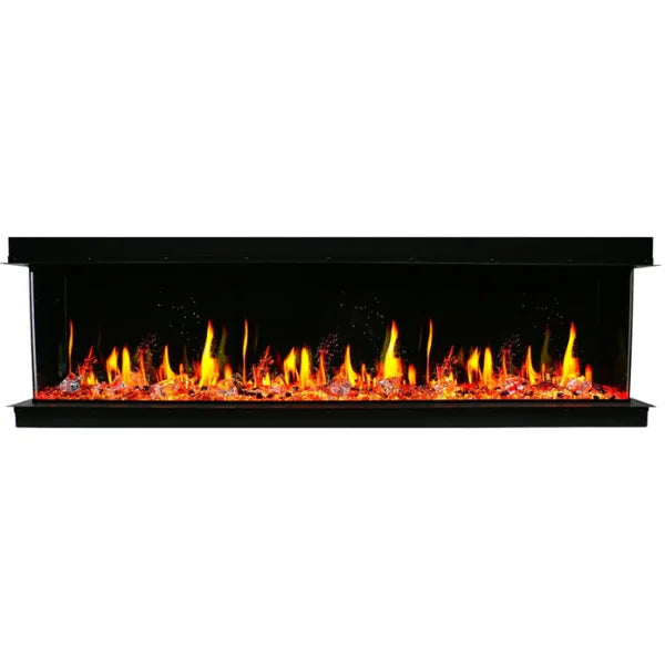 Litedeer Homes WarmCastle 72" 3-Side Smart Control Electric Fireplace With Crystal Media, Pre-order Only - ZEF72T