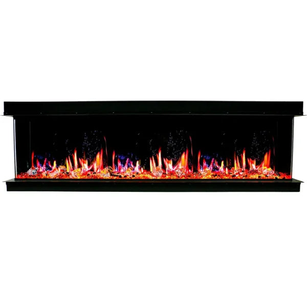 Litedeer Homes WarmCastle 72" 3-Side Smart Control Electric Fireplace With Crystal Media, Pre-order Only - ZEF72T