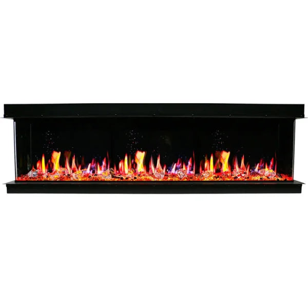 Litedeer Homes WarmCastle 72" 3-Side Smart Control Electric Fireplace With Crystal Media, Pre-order Only - ZEF72T