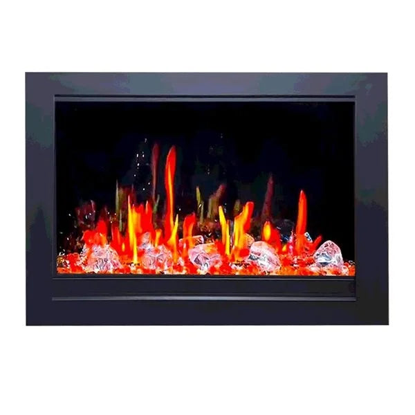 Litedeer Homes LiteStar 30" Crystal Pebble Smart Electric Fireplace Inserts With App Diamond-like Crystal - ZEF38VCII-Crystal