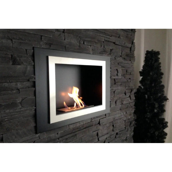 The Bio Flame Lorenzo 45" Stainless Steel Wall Mounted Ethanol Fireplace